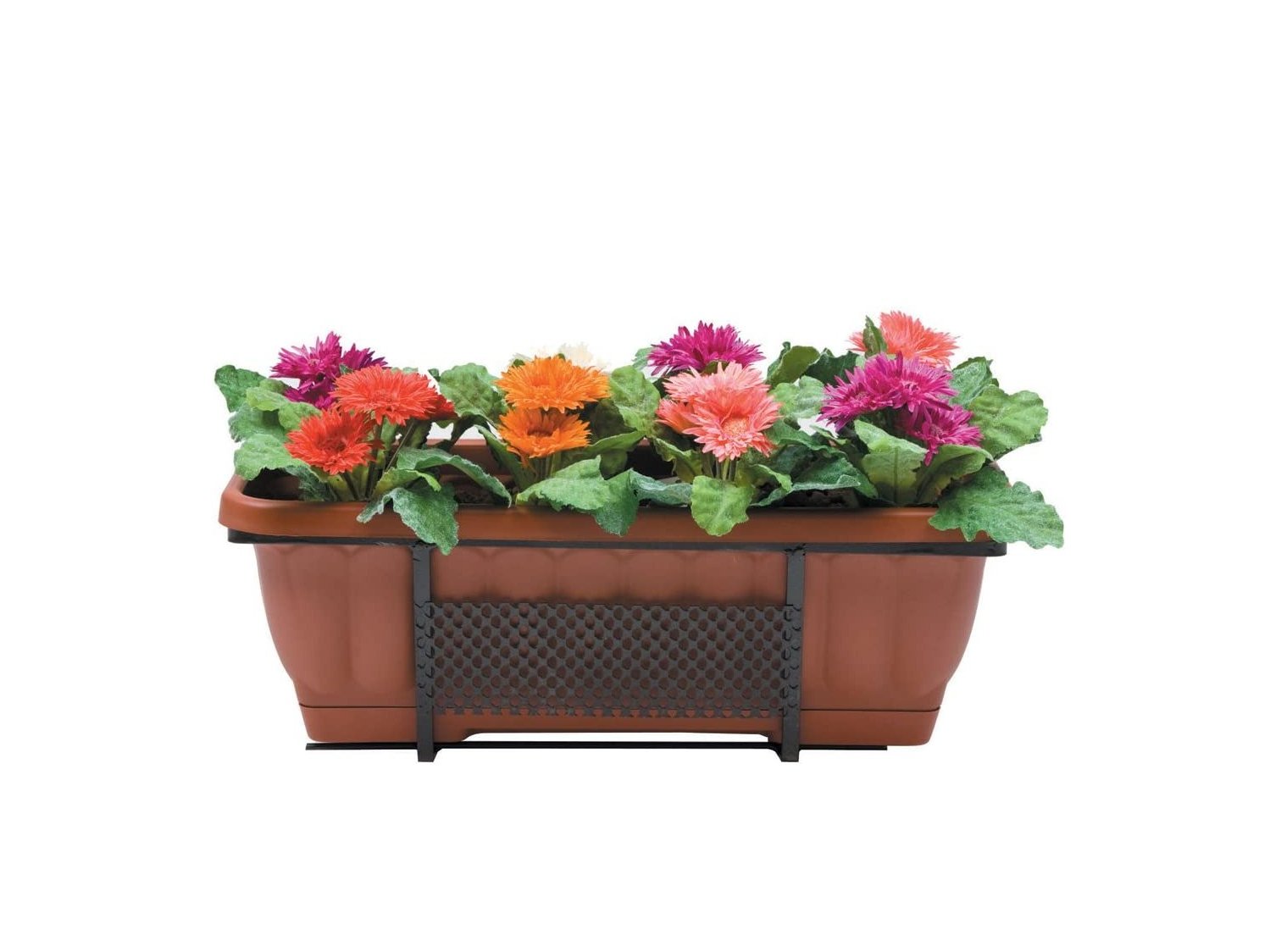 Fioriera da balcone in resina con fiori, complementi per la casa